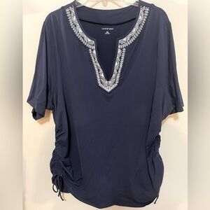 NWOT Lands’ End Navy Rash Guard 2X